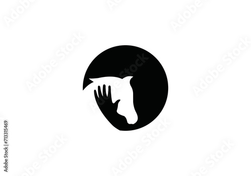 horse training health vector icon logo illustration white background