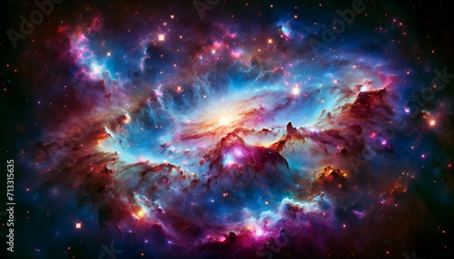 a space background with a blending of Galaxies in abstract background wallpaper