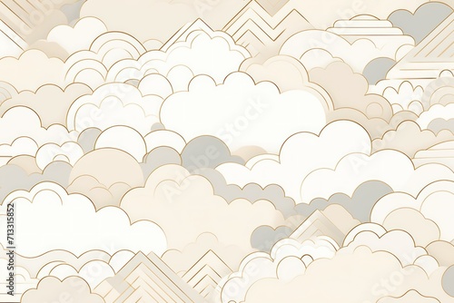 Ivory bronze and cloud cute square pattern