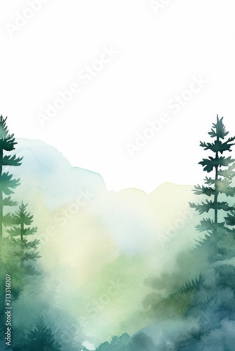 Painting, Forest With Trees and Fog