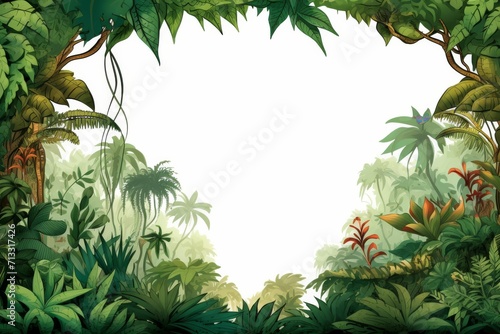 Dense Jungle Filled With Verdant Trees and Plants