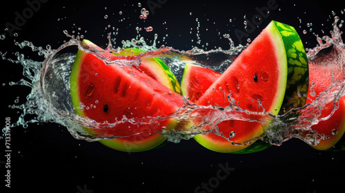 Refreshing Watermelon Splash: Essence of Summer in Product Shot