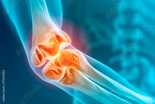 Human Elbow Injury Closeup, Elbow Muscle, Bone And Joints, Arm Anatomy On X-Ray, Pain Dislocation Illustration