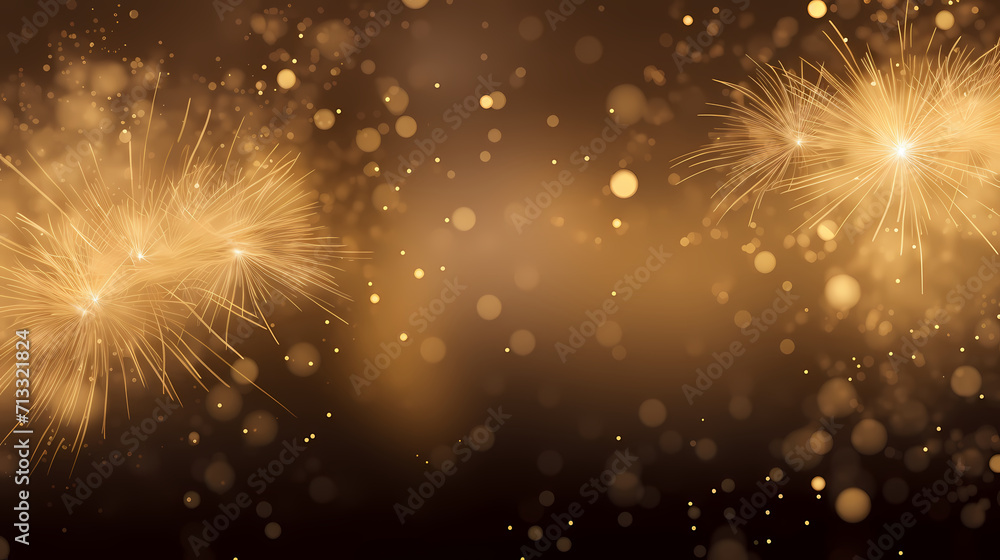 Fototapeta premium Beautiful creative holiday background with fireworks and sparkles