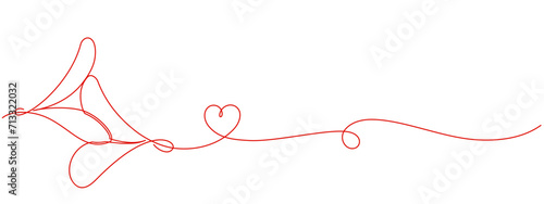kiss on the lips line art vector illustration. romantic valentine's day element design photo