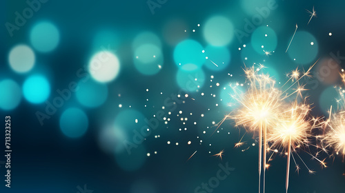 Beautiful creative holiday background with fireworks and sparkles