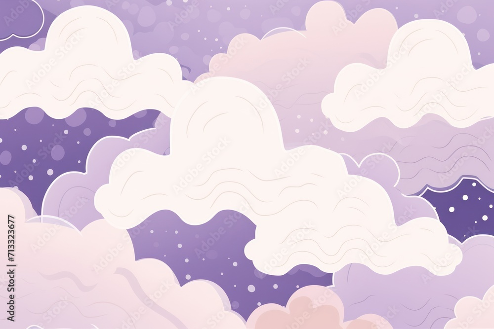 Ivory violet and cloud cute square pattern, in the style of minimalist line drawings