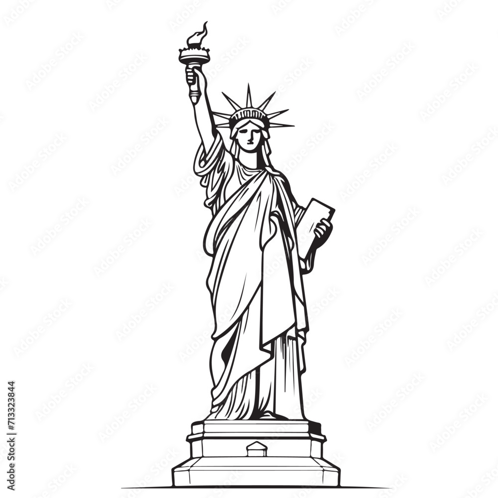 Statue of Liberty. New York landmark. American symbol. Vector