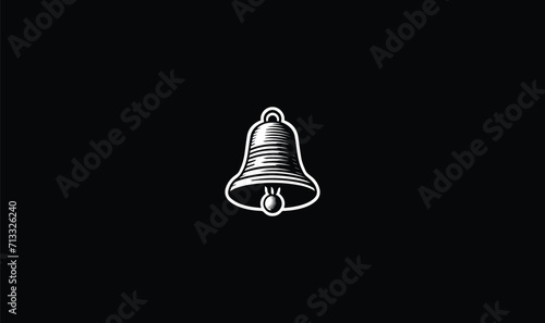 white bell on black backgroun, icon, logo, design, concept, idea, symbol photo