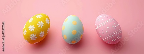 Pink background with easter eggs, concept of easter holiday and religion.