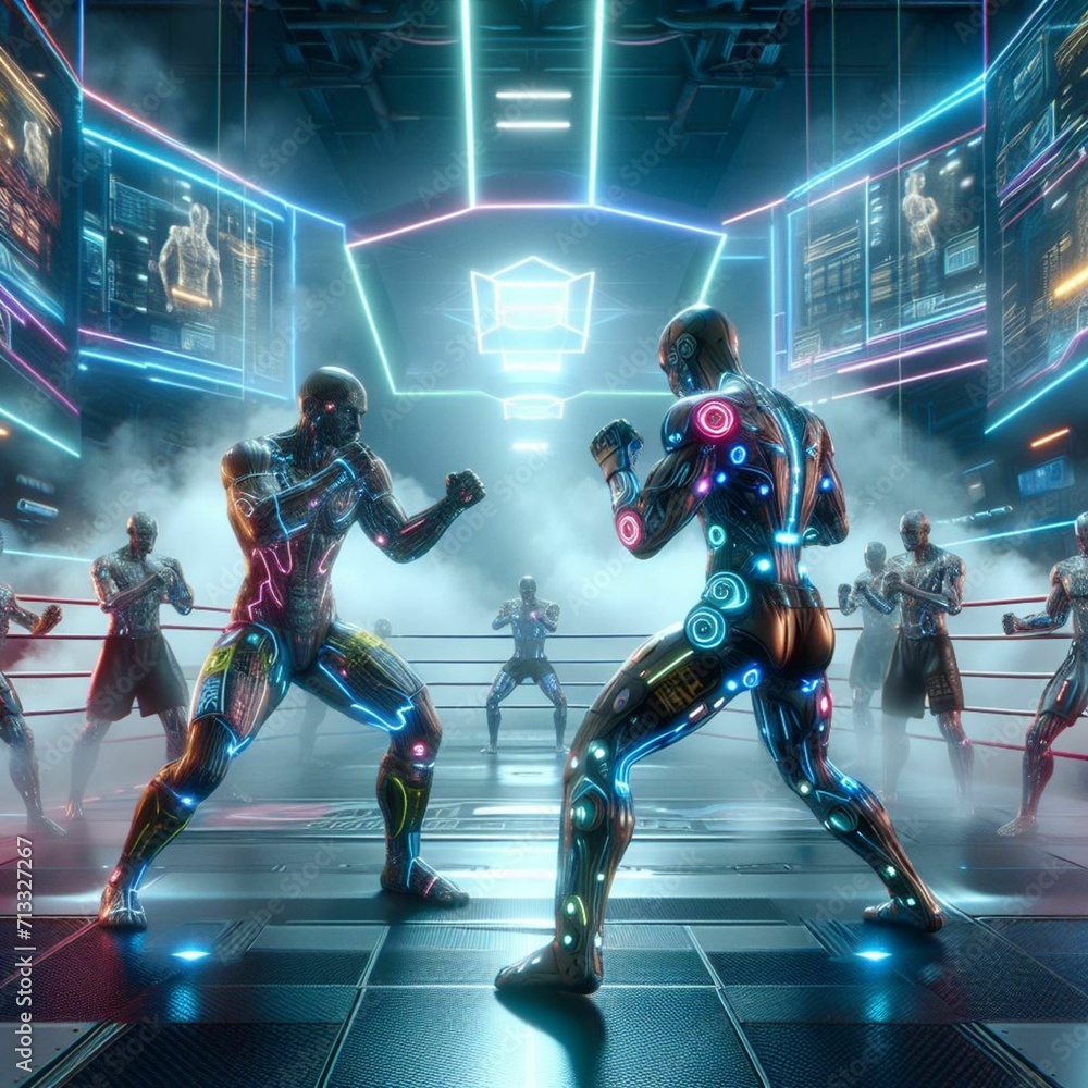 boxing of the future futuristic sport generative AI boxing of the future futuristic sport generative AI