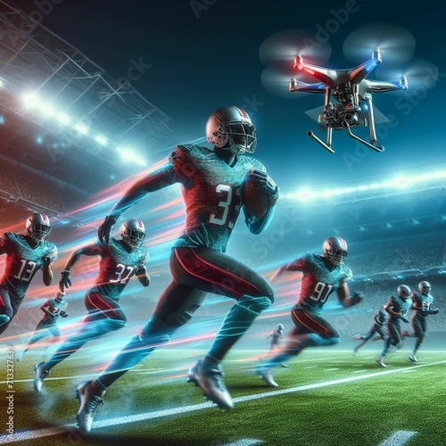 american football of the future futuristic sport generative AI