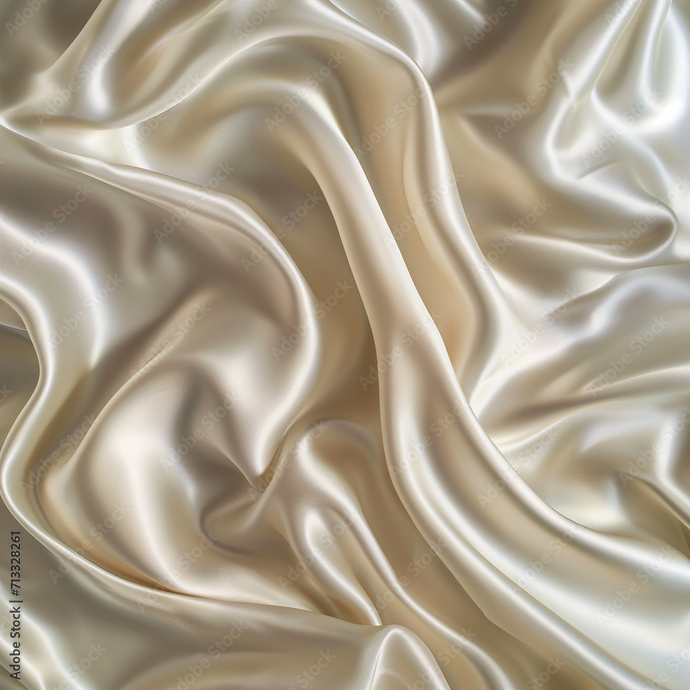 Obraz premium Top view of shiny satin silk texture,. Glossy sea salt silk backdrop. 