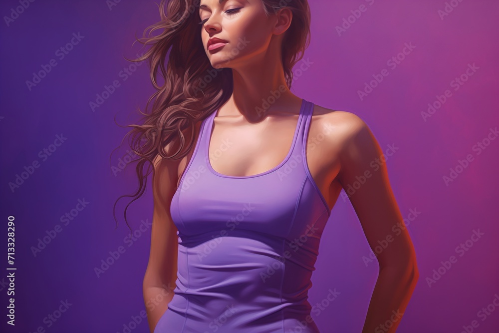 fitness woman in sports top standing fitness woman in sports top standing
