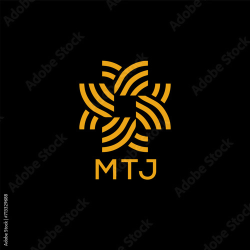 MTJ Letter logo design template vector. MTJ Business abstract connection vector logo. MTJ icon circle logotype.
 photo