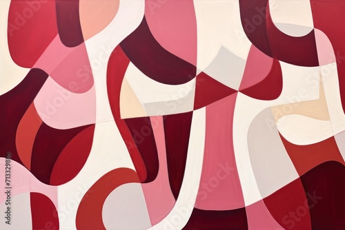 Maroon abstract simple shapes, style of Matisse