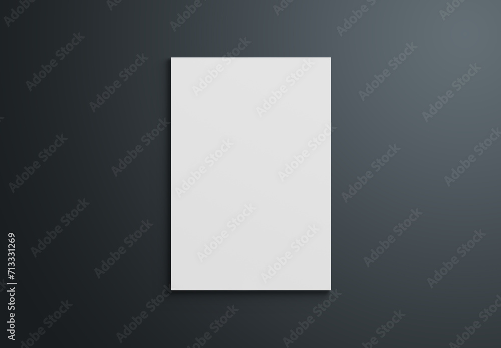 Magazine mockup on grey surface. Cover template isolated on white. 3D rendering Magazine mockup on grey surface. Cover template isolated on white. 3D rendering