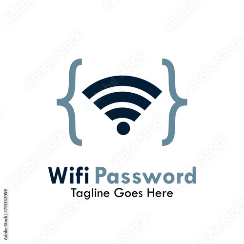 Wifi password design logo template illustration