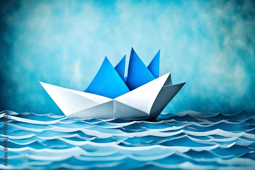 paper boat on the sea paper boat on the sea