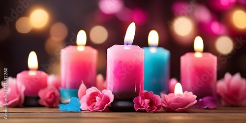 candles and rose petals