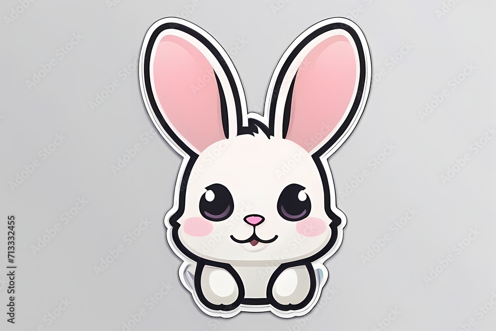 cute white rabbit illustration used for logo and sticker cute white rabbit illustration used for logo and sticker
