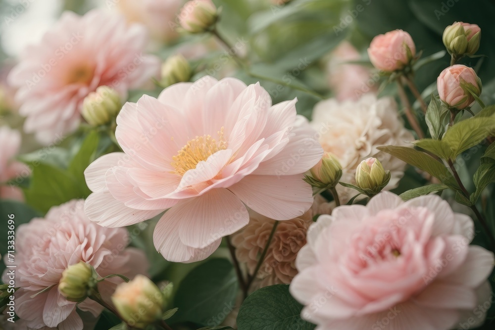 pink flowers in a garden pink flowers in a garden
