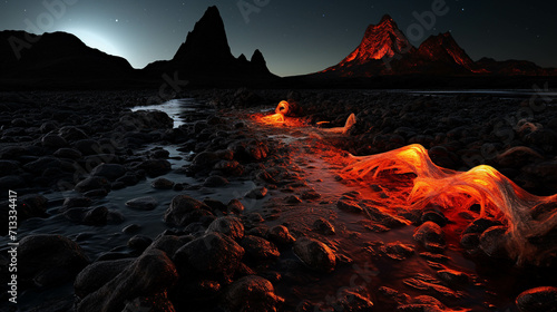 fire in the mountains high definition photographic creative image
