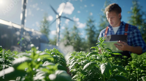 person watering plants. "Harvesting the Sun: Solar-Powered Farming"