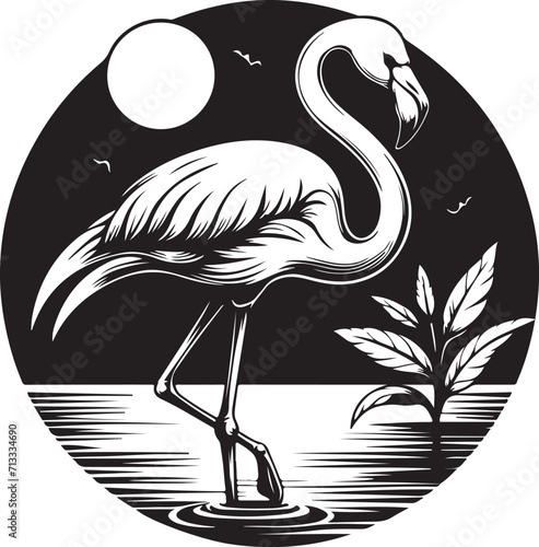 illustration of a flamingo vector silhouette