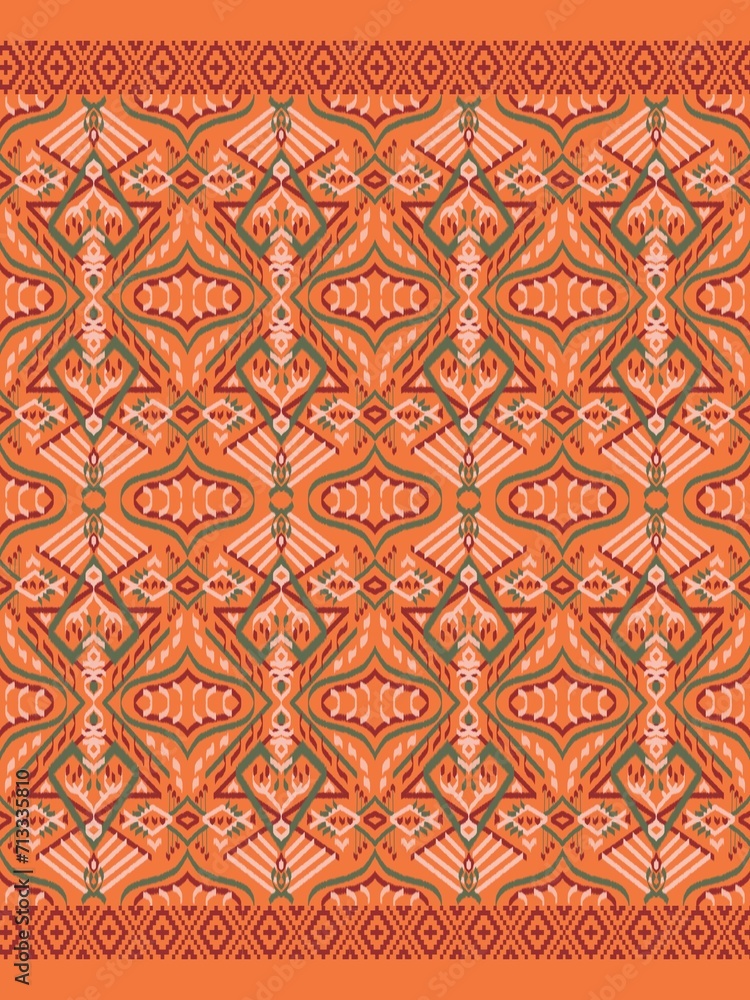 ikat seamless pattern traditional Design