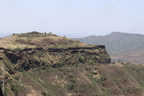 Dried Hills surrounding Sinhagad Fort Exploring the Surroundings of Sinhagad Fort in Pune