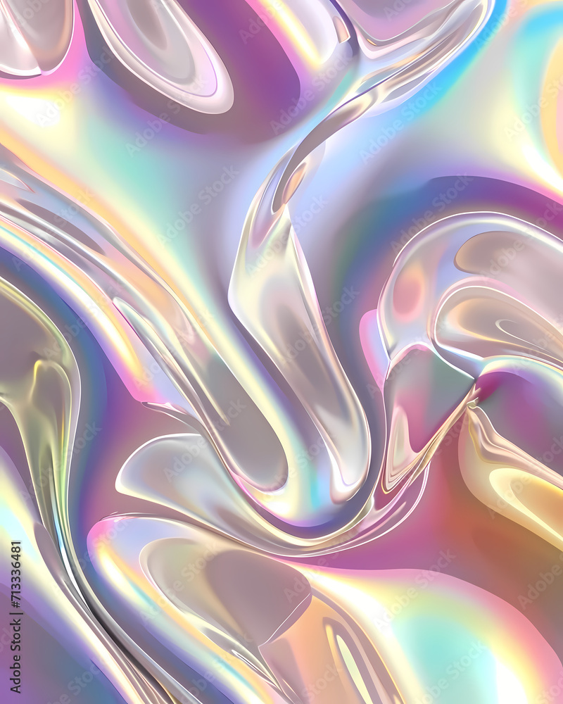 Liquid metal texture abstract background with soft neon colors - Wave ...