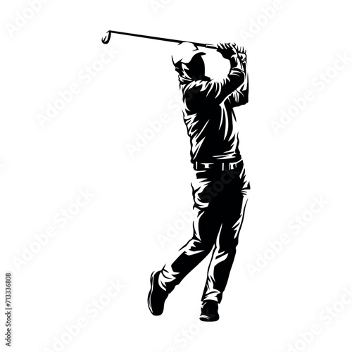 golfer silhouette logo isolated