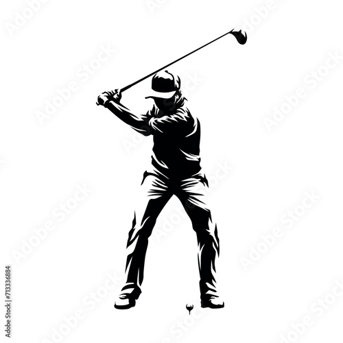 golfer silhouette logo isolated