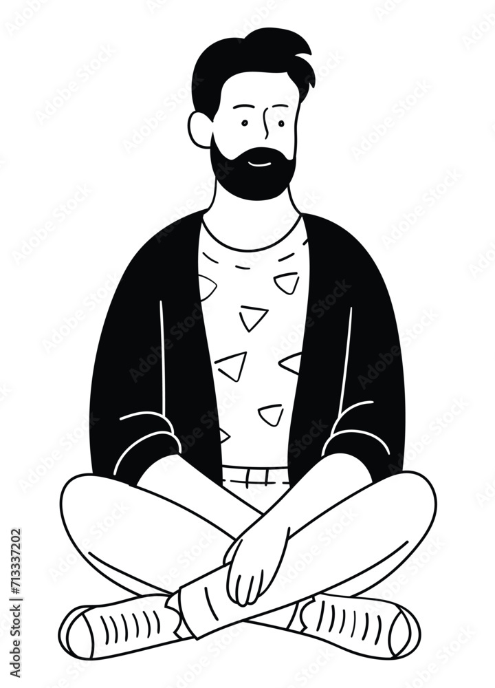 Happy people. smiling male. Hand drawn vector illustration. Happy people. smiling male. Hand drawn vector illustration.