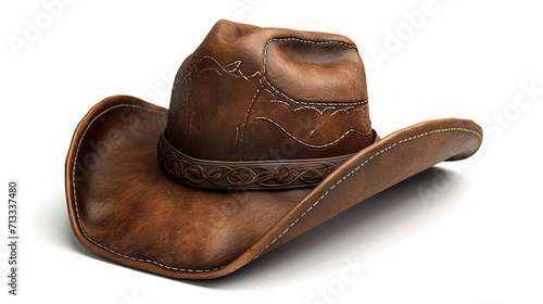 A cowboy hat on a white background