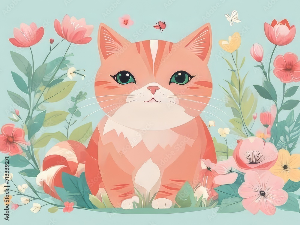 gato en primavera gato en primavera