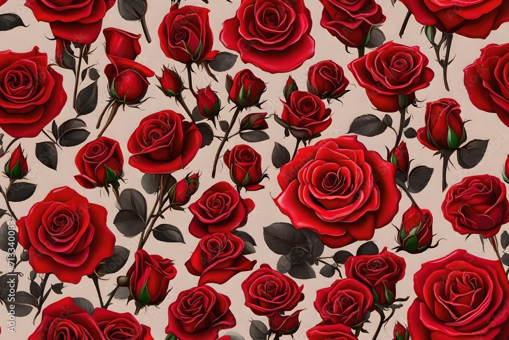 seamless pattern with red roses seamless pattern with red roses