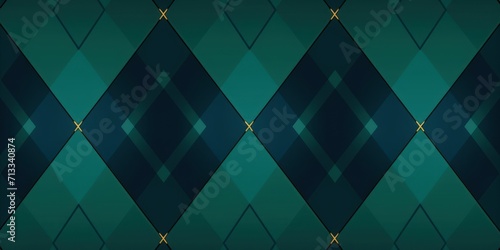 Navy argyle and green diamond pattern, in the style of minimalist background