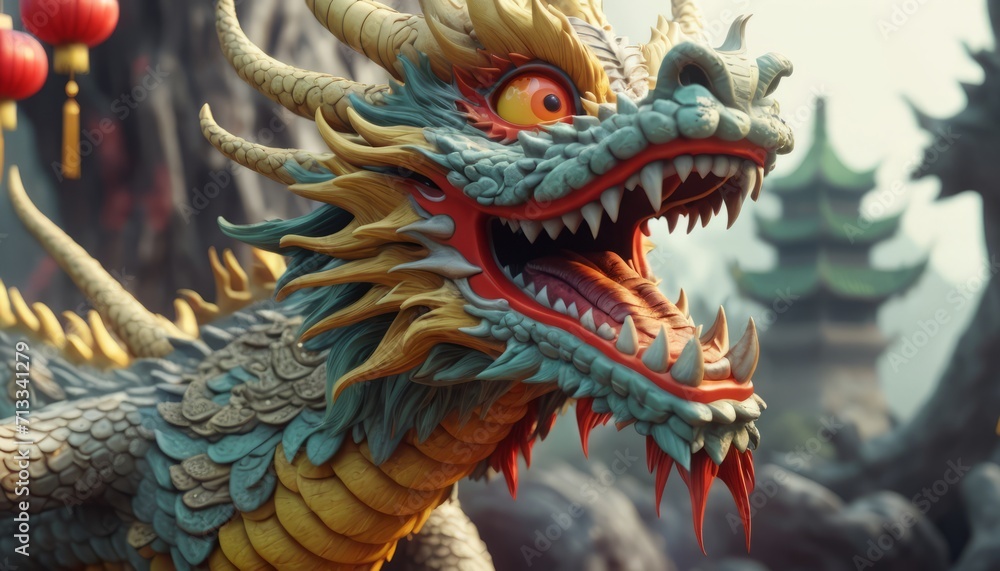 Beautiful fantasy dragon. Year of the Dragon according to the eastern horoscope