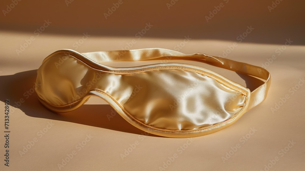 a luxurious silk sleep mask, its fabric smooth and lustrous