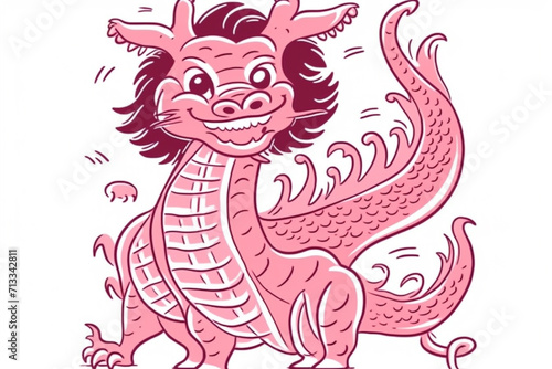 Cute pink dragon