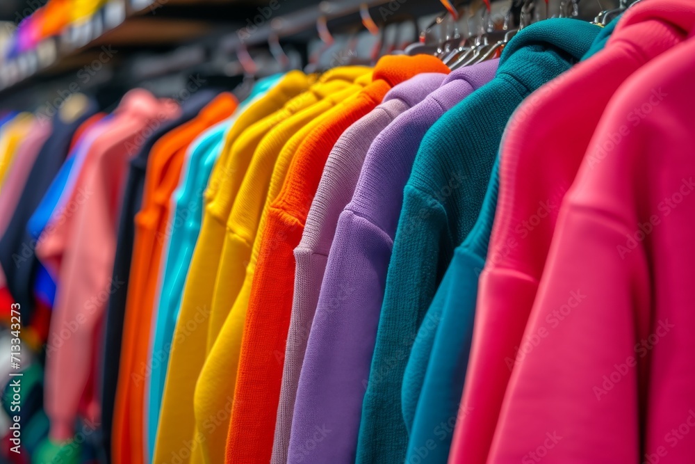 Stylish Sweaters And Hoodies Delighting Fashionable Youth In A Store Showcase