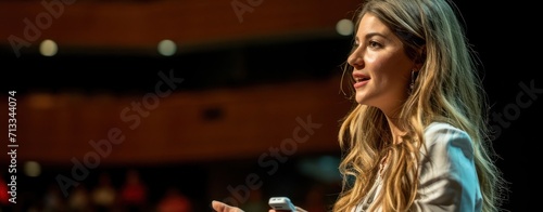 Woman Speaking at Business Conference Generative AI © Johnathan