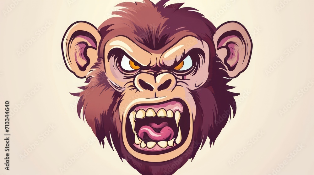 face of a monkey illustration