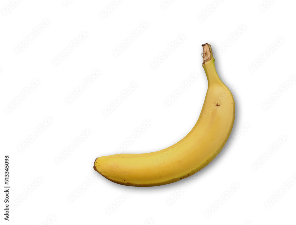 Close up view isolated banana on plain white background , fit for your element design and project.