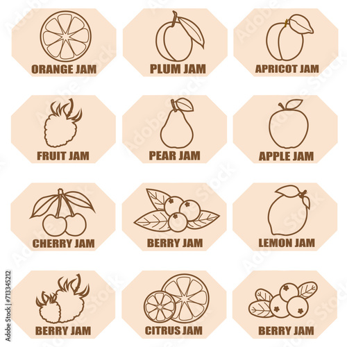 Set of labels. Packaging labels or stickers design template, hand drawn. Concept idea for logo, tag, banner, advertising, prints, design element, label, poster, production, restaurant, wrapping