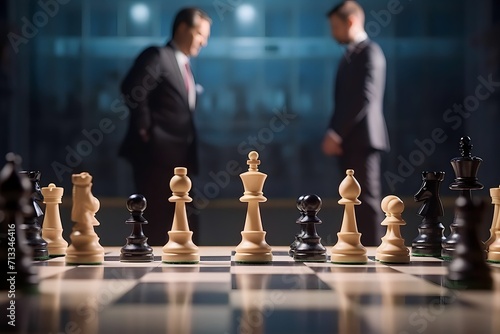 chess with businessman manager concept. Strategy, Success, management, business planning, tactics, politics
