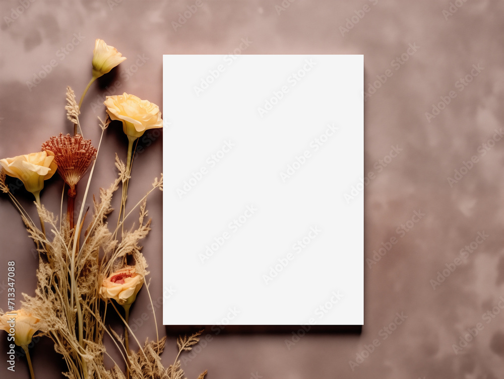 Blank square business card mockup