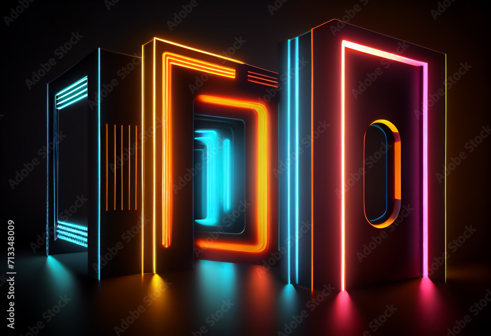 neon abstract background Generative AI neon abstract background Generative AI